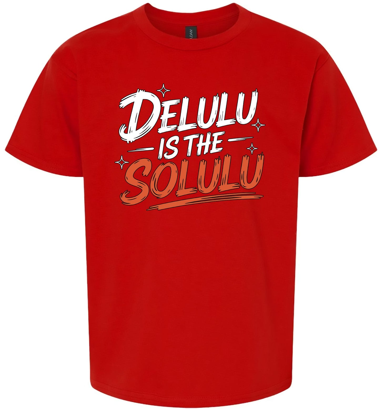 Delulu is the Solulu Children's Gildan Soft Shirt