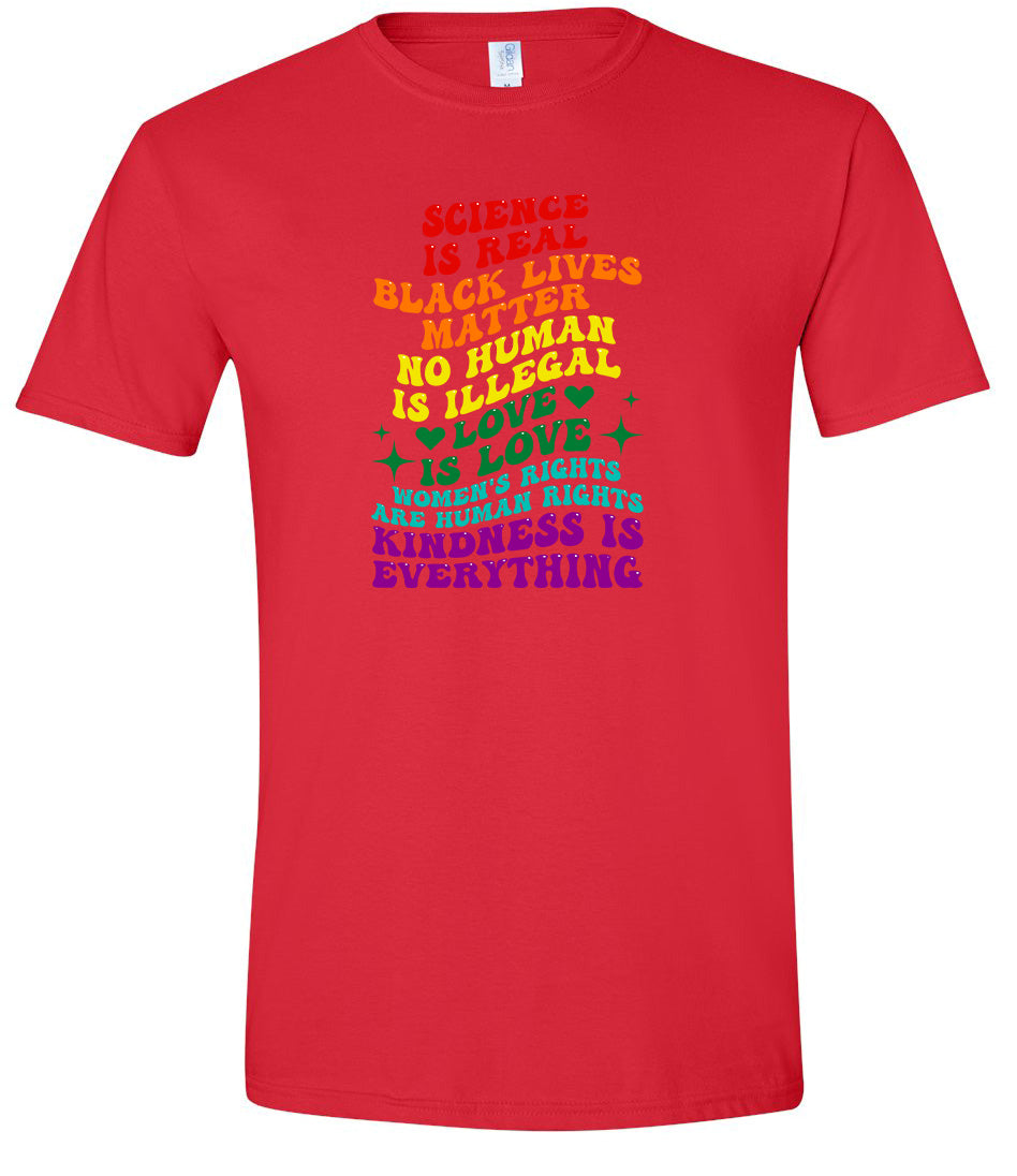 Science Is Real Adult Gildan Soft Shirt
