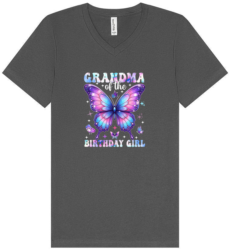 Grandma of the Birthday Girl Unisex V-Neck Shirt