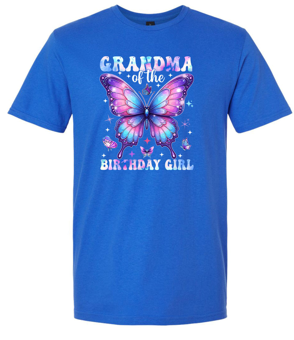 Grandma of the Birthday Girl Adult Gildan Soft Shirt