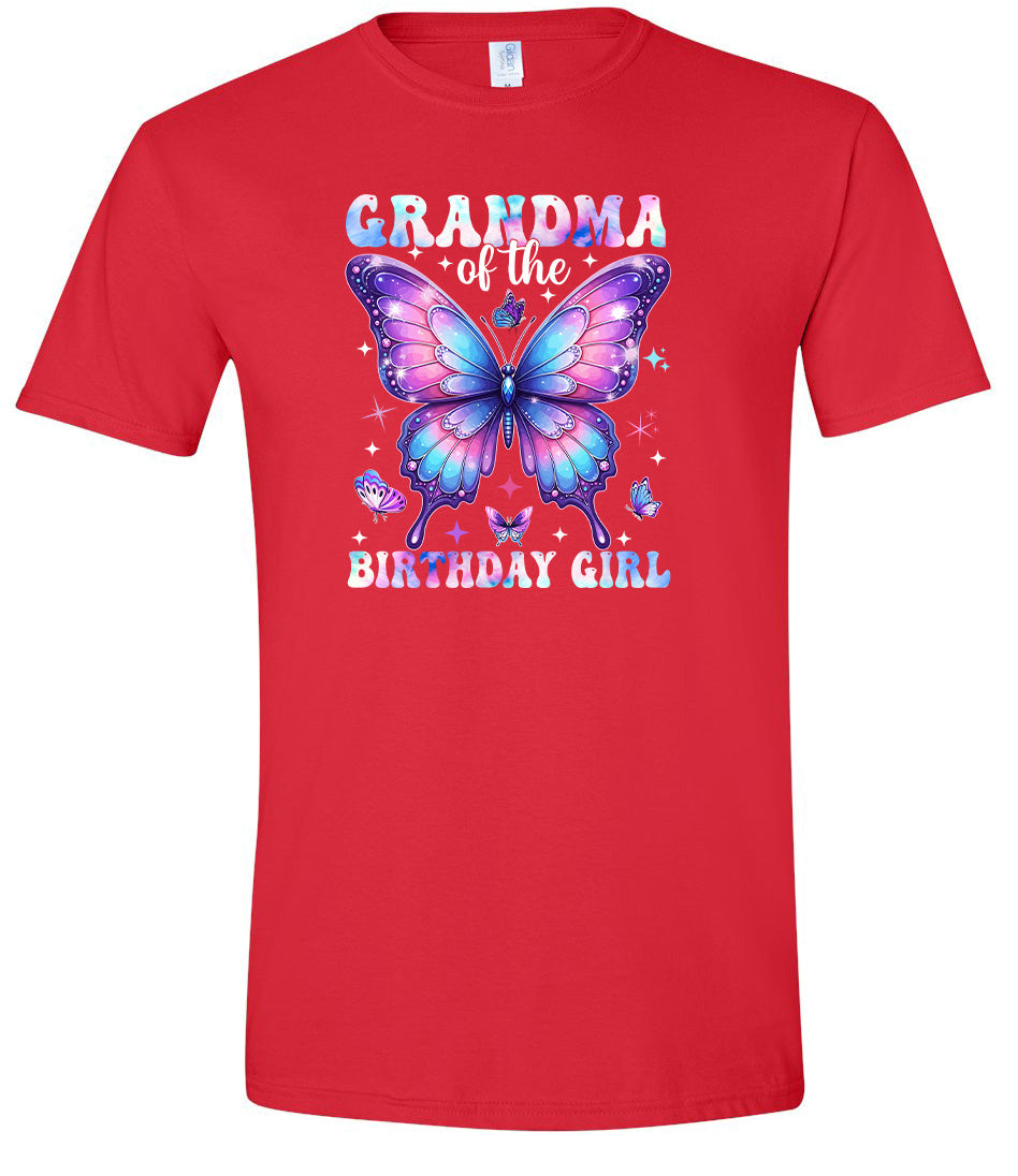 Grandma of the Birthday Girl Adult Gildan Soft Shirt