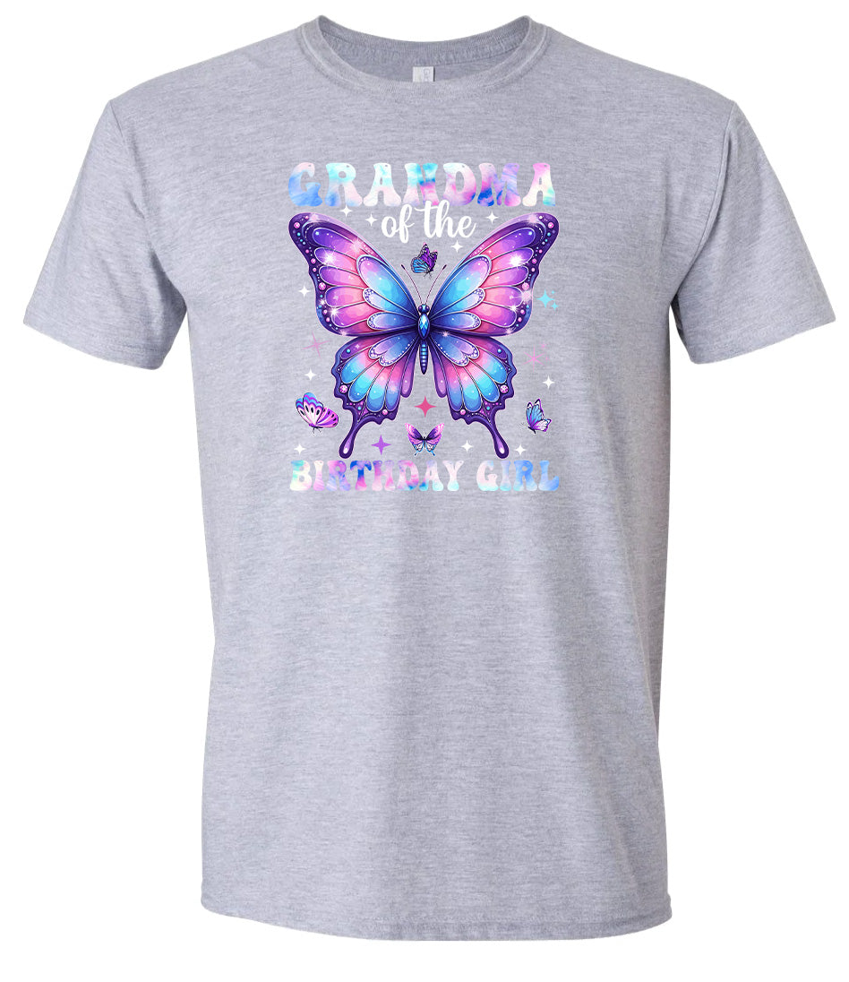 Grandma of the Birthday Girl Adult Gildan Soft Shirt
