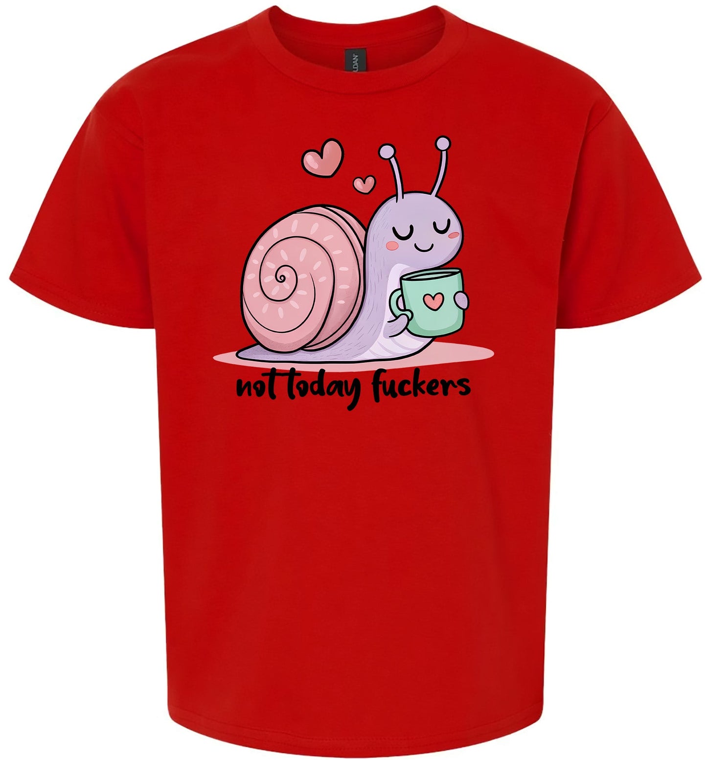 Not Today Snail Children's Gildan Soft Shirt