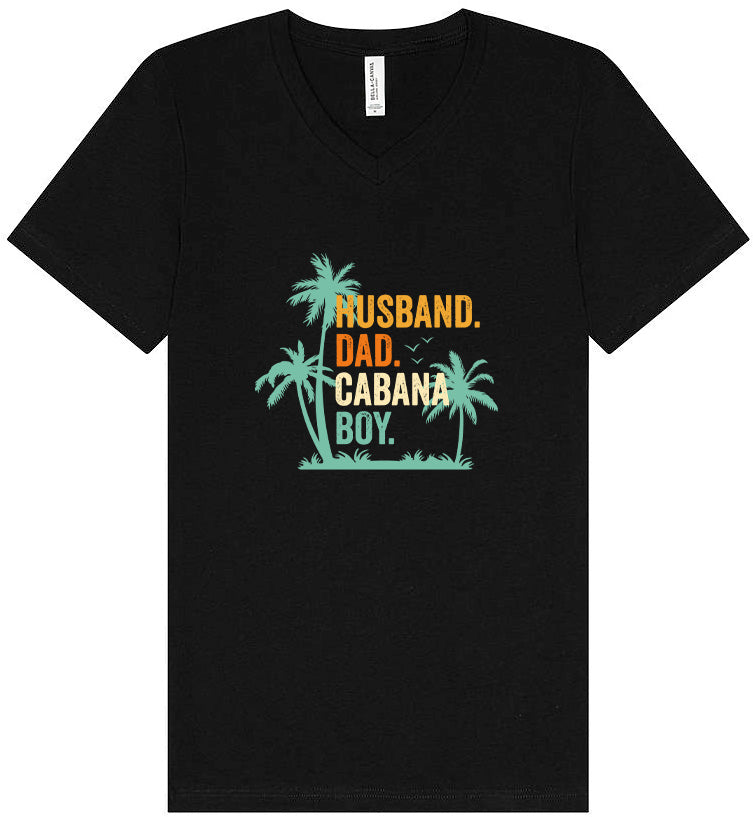 Dad. Husband. Cabana Boy. Unisex V-Neck Shirt