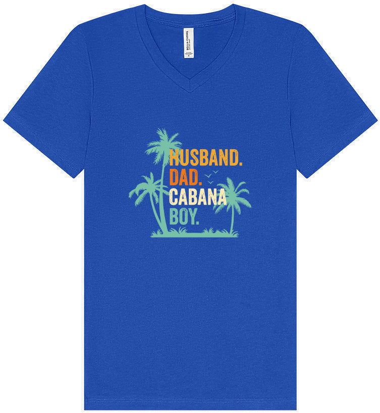 Dad. Husband. Cabana Boy. Unisex V-Neck Shirt