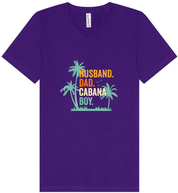 Dad. Husband. Cabana Boy. Unisex V-Neck Shirt