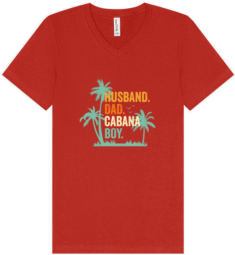 Dad. Husband. Cabana Boy. Unisex V-Neck Shirt