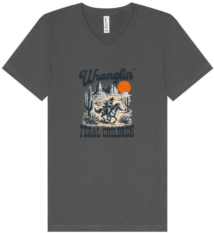 Wranglin' Feral Children Unisex V-Neck Shirt