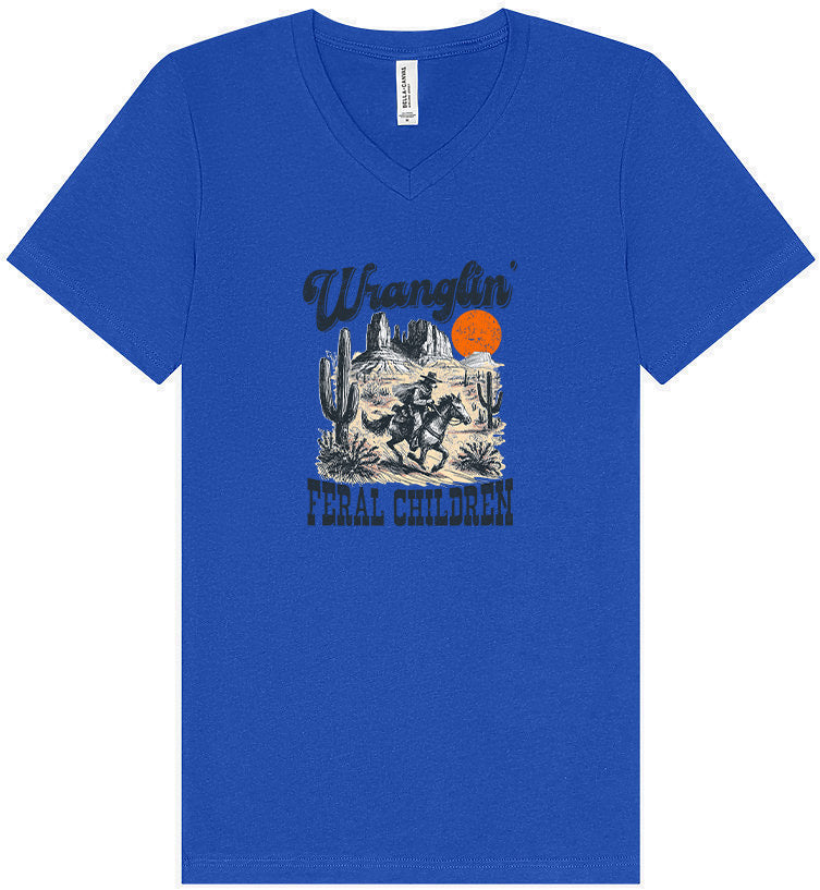 Wranglin' Feral Children Unisex V-Neck Shirt