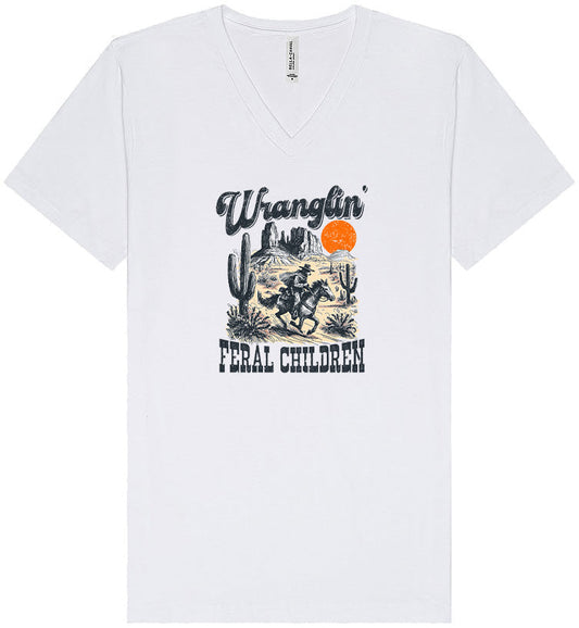 Wranglin' Feral Children Unisex V-Neck Shirt