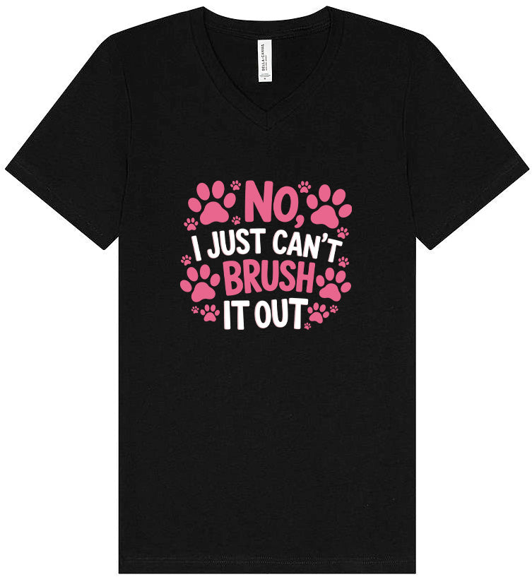 Can't Just Brush it Out Groomer Unisex V-Neck Shirt