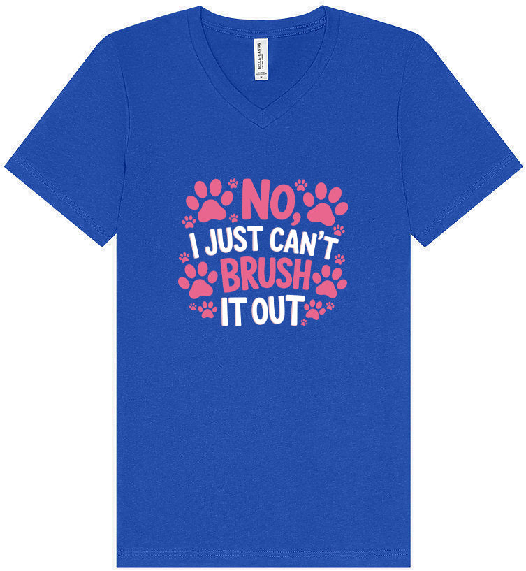 Can't Just Brush it Out Groomer Unisex V-Neck Shirt