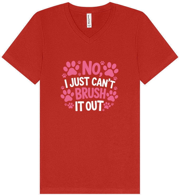 Can't Just Brush it Out Groomer Unisex V-Neck Shirt