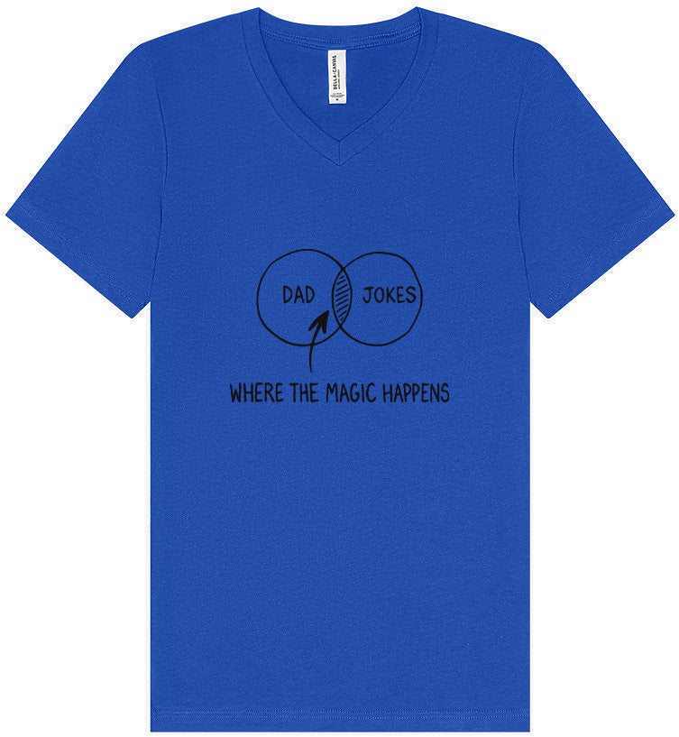 Dad Jokes Venn Diagram Unisex V-Neck Shirt
