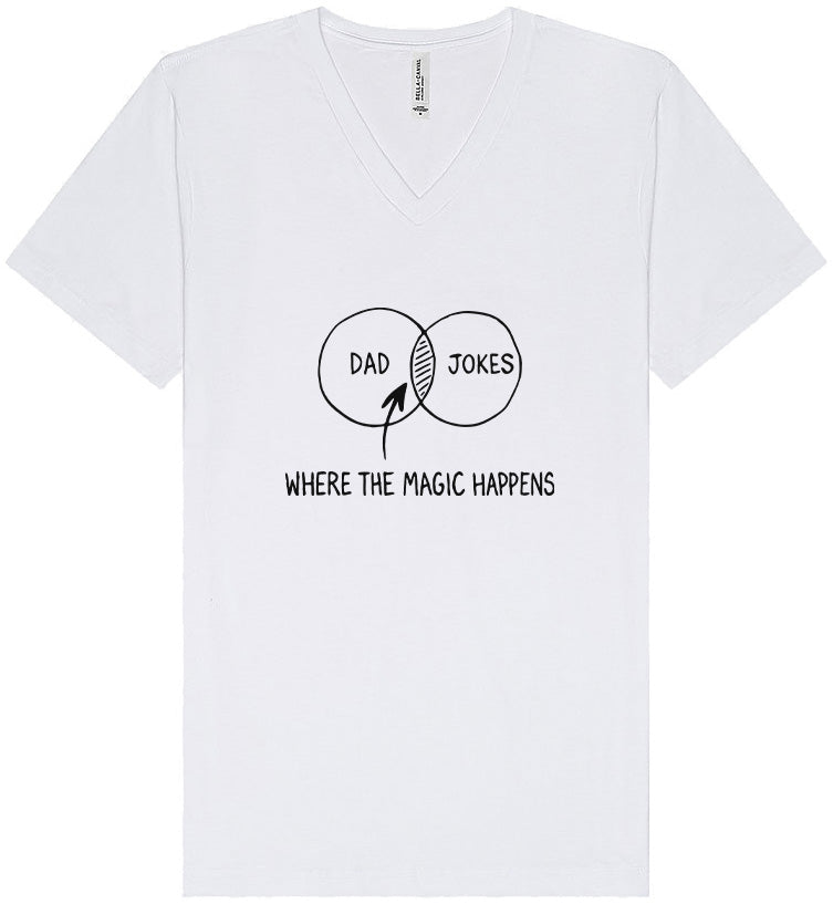 Dad Jokes Venn Diagram Unisex V-Neck Shirt