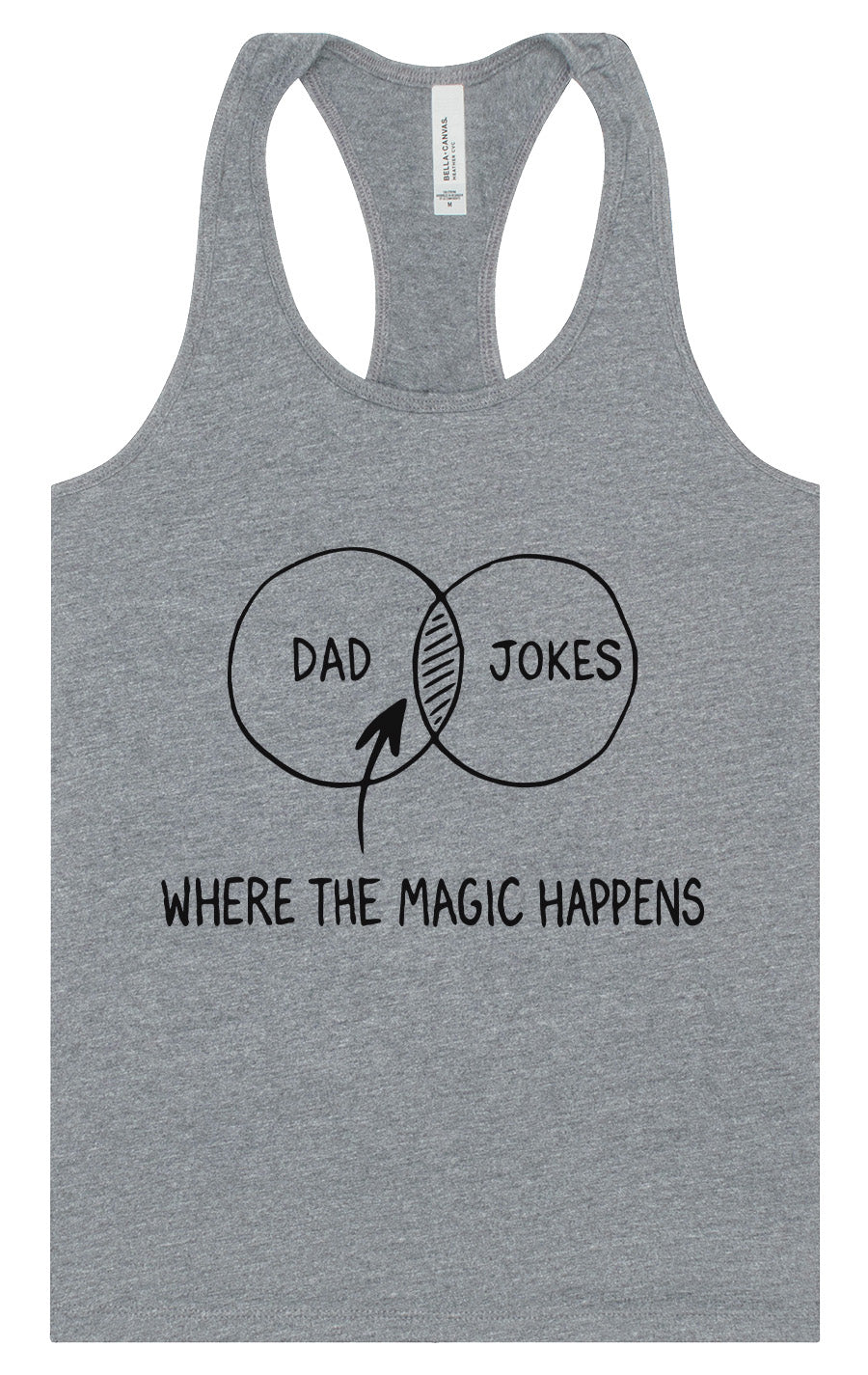 Dad Jokes Venn Diagram Women's Racerback Tank