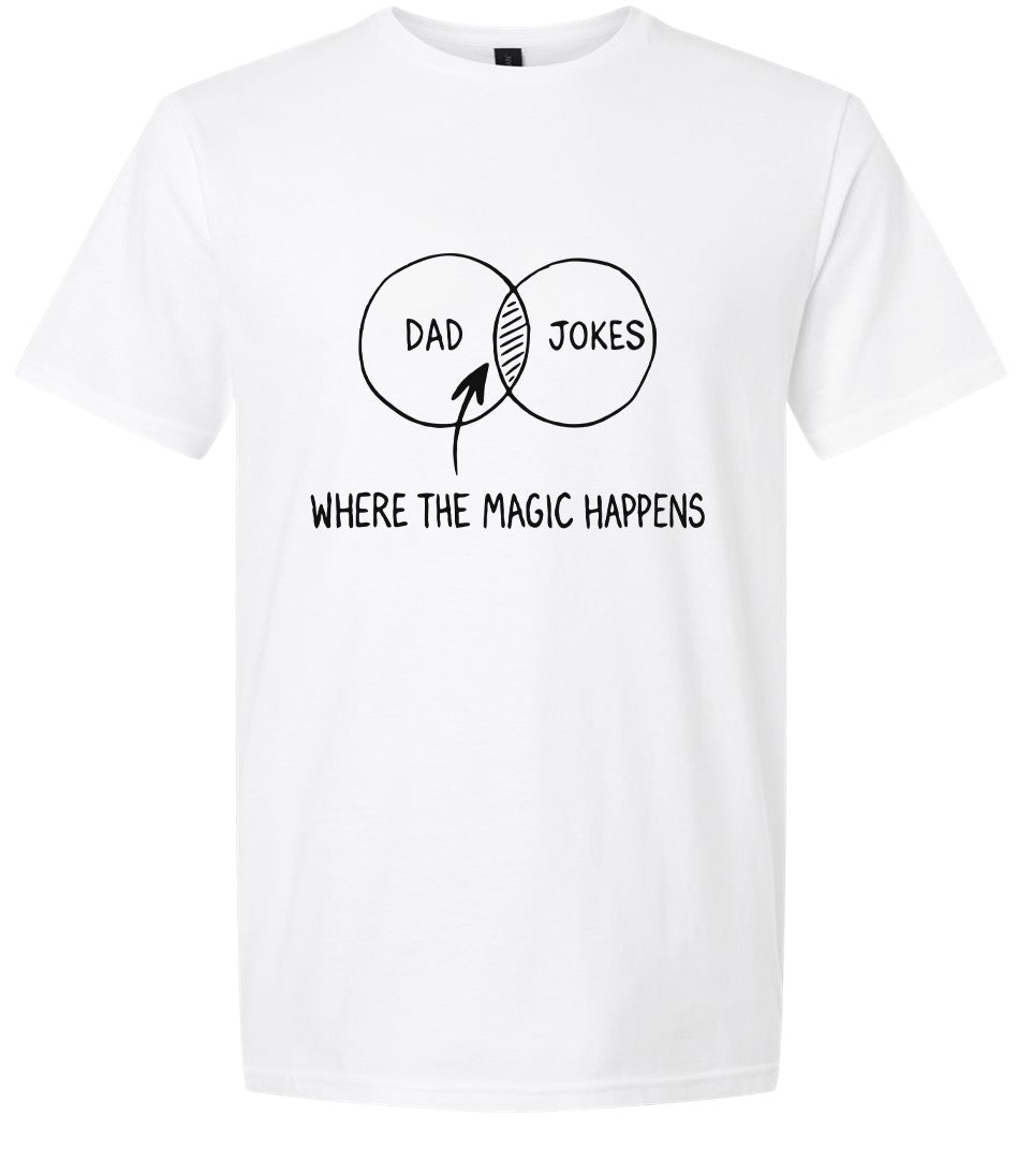 Dad Jokes Venn Diagram Children's Gildan Soft Shirt