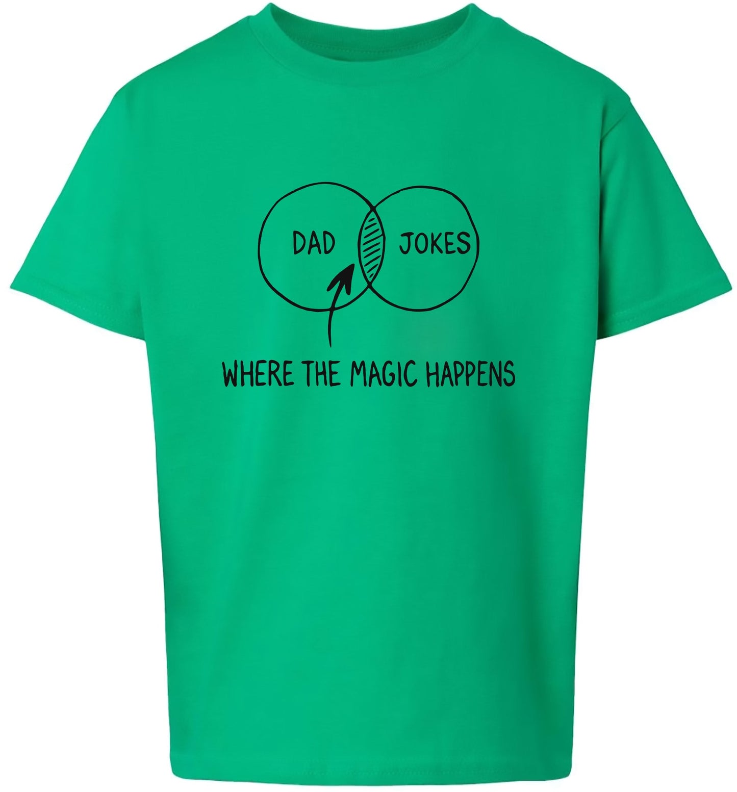 Dad Jokes Venn Diagram Children's Gildan Soft Shirt