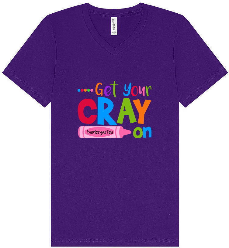 Get Your Kindergarten Cray On Unisex V-Neck Shirt