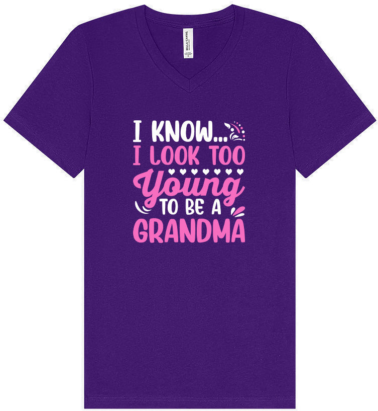 Too Young To Be A Grandma Unisex V-Neck Shirt
