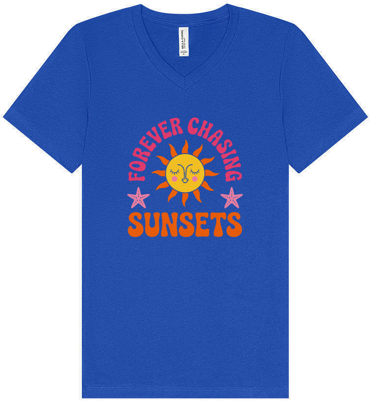 Forever Chasing Sunsets Unisex V-Neck Shirt