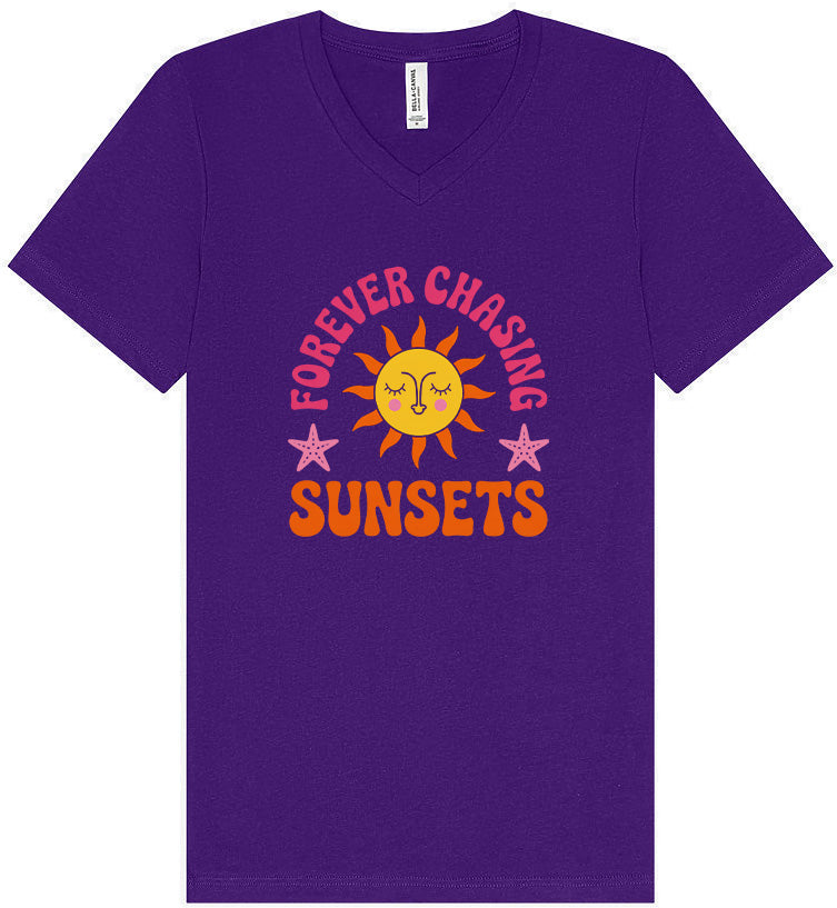 Forever Chasing Sunsets Unisex V-Neck Shirt