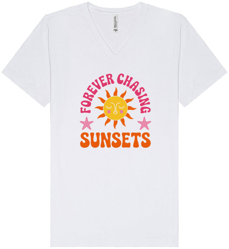 Forever Chasing Sunsets Unisex V-Neck Shirt