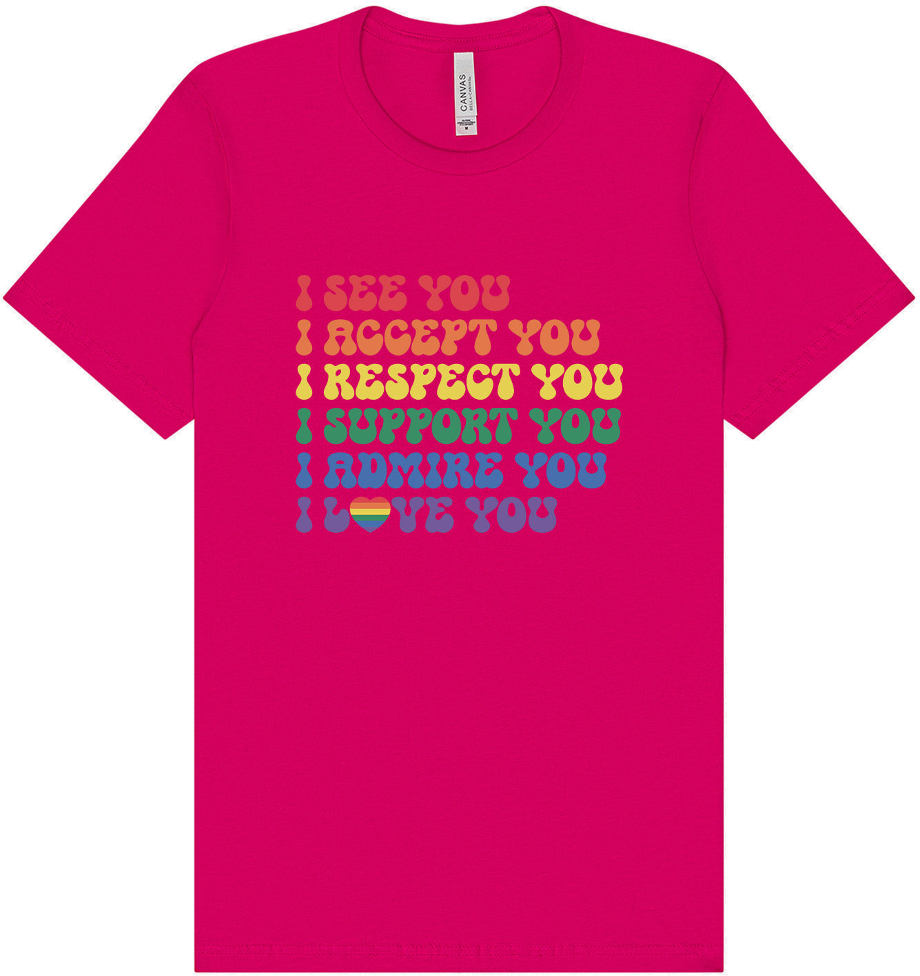 See Accept Support Pride Adult Bella Canvas Shirt
