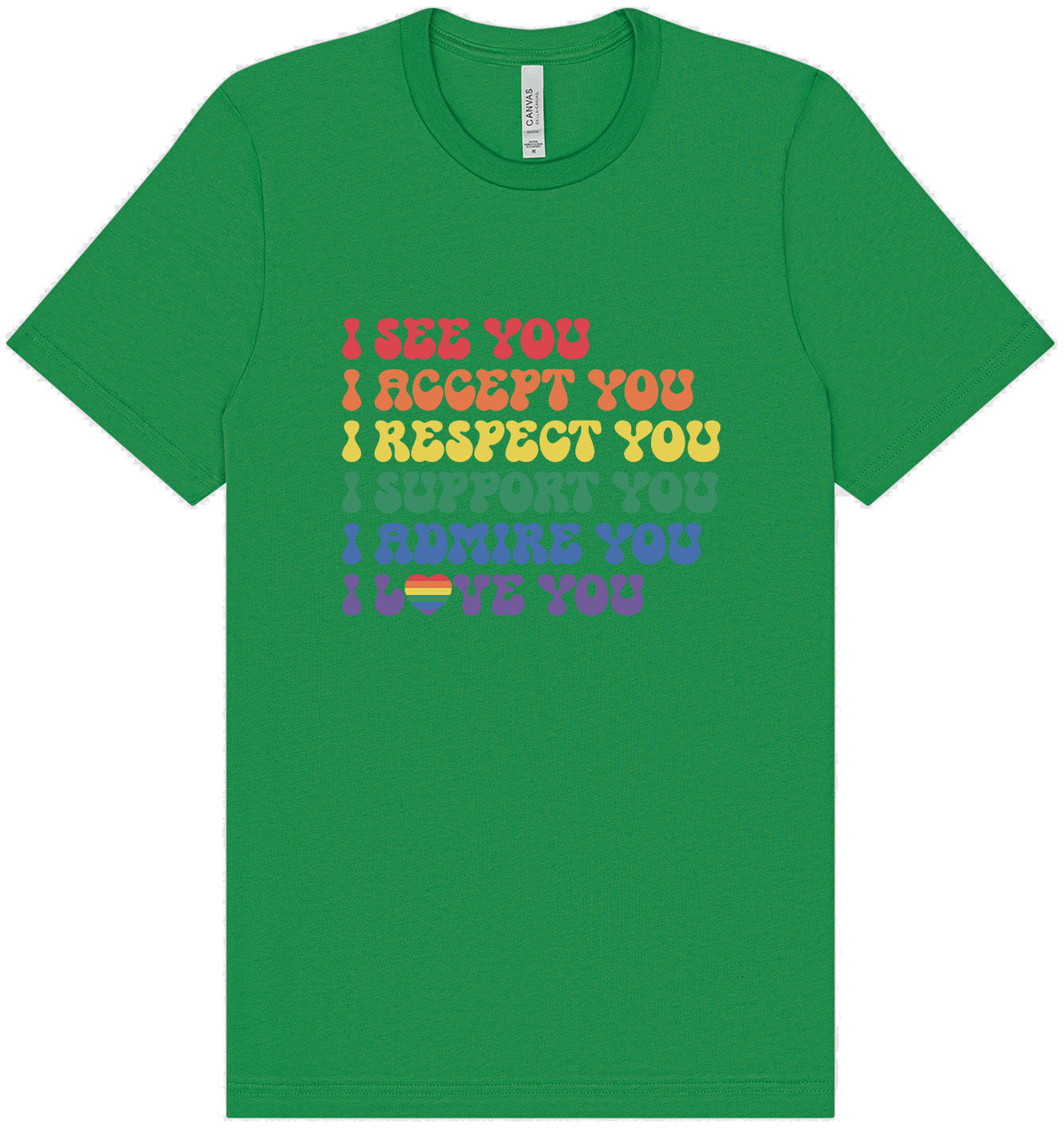 See Accept Support Pride Adult Bella Canvas Shirt