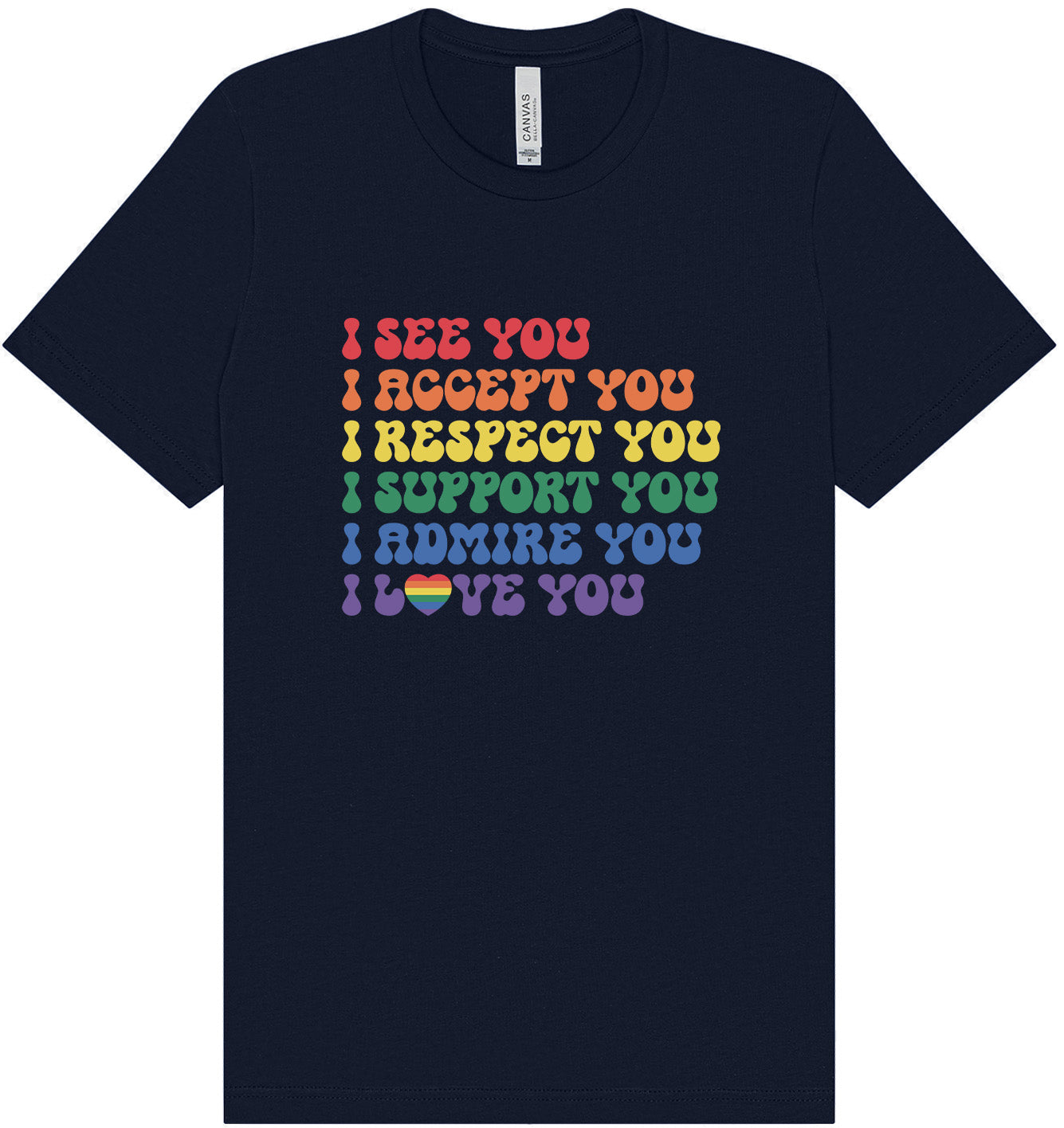 See Accept Support Pride Adult Bella Canvas Shirt