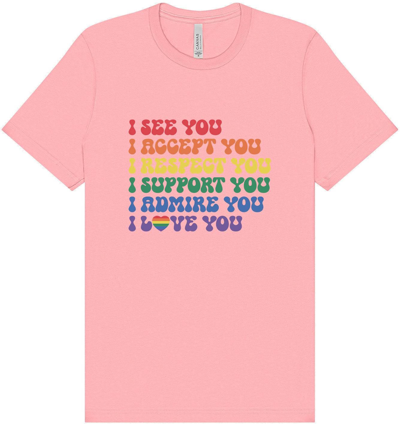 See Accept Support Pride Adult Bella Canvas Shirt