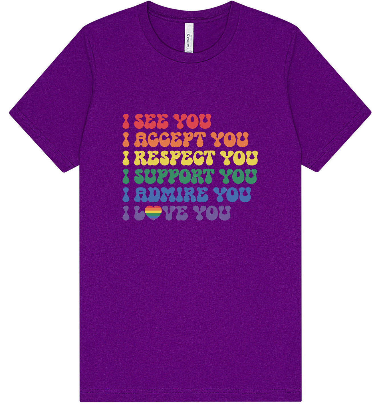 See Accept Support Pride Adult Bella Canvas Shirt