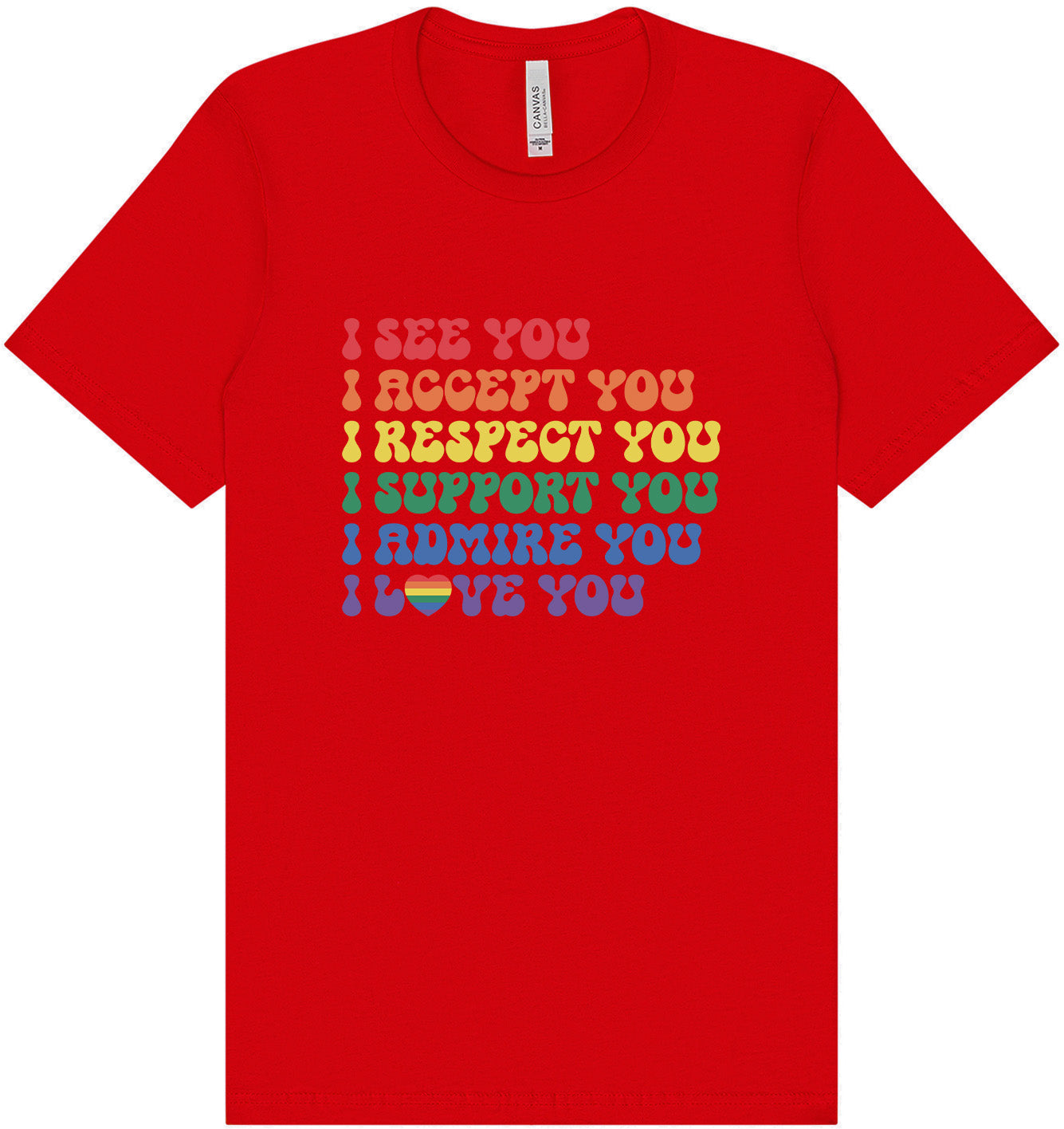 See Accept Support Pride Adult Bella Canvas Shirt