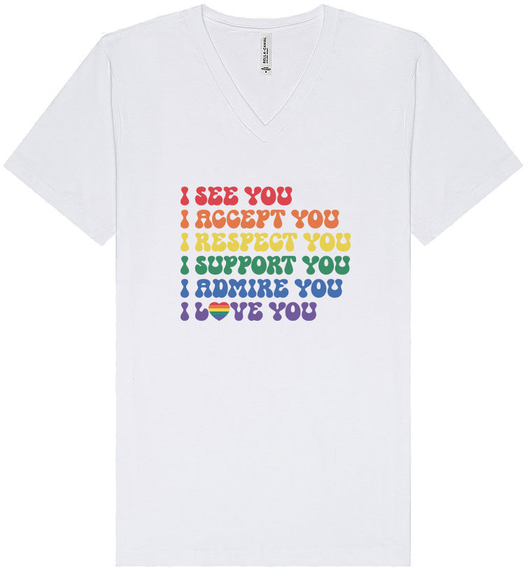 See Accept Support Pride Unisex V-Neck Shirt