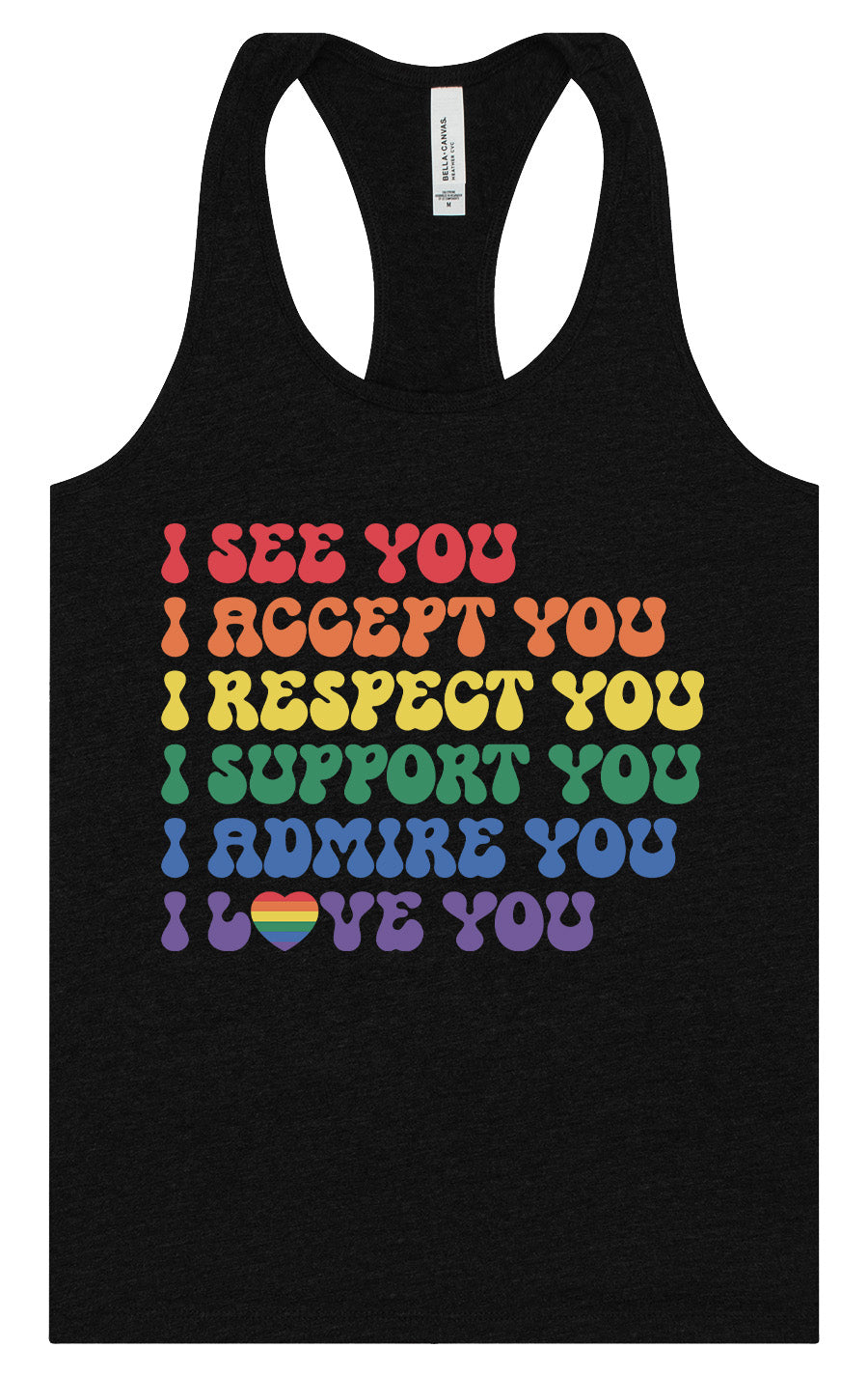 See Accept Support Pride Women's Racerback Tank