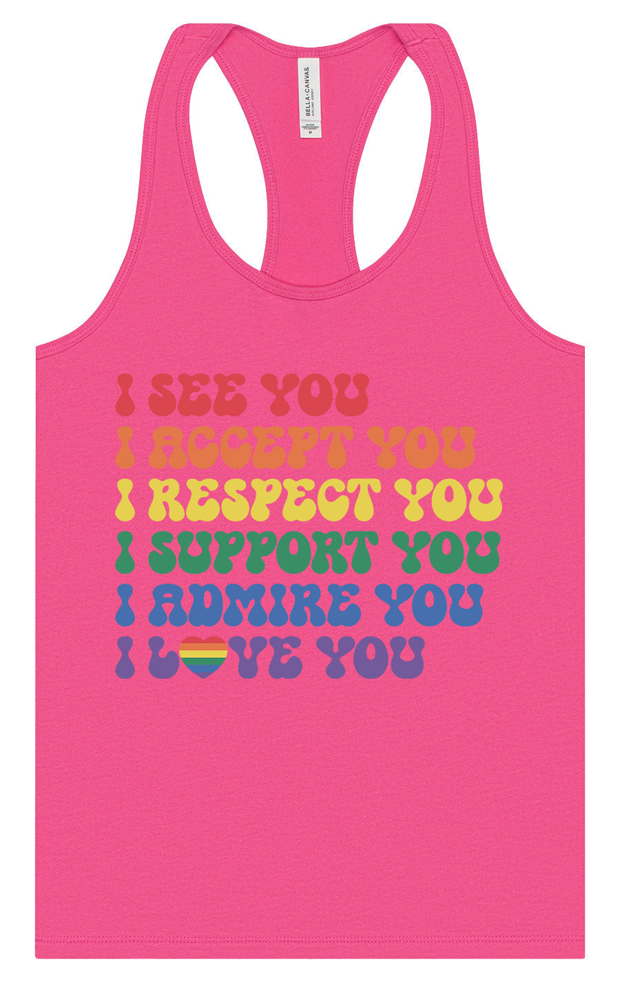 See Accept Support Pride Women's Racerback Tank