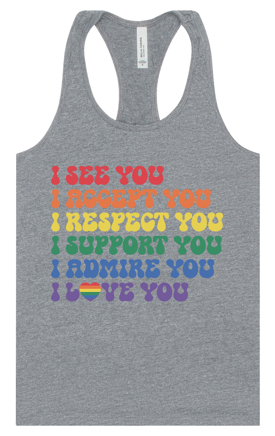 See Accept Support Pride Women's Racerback Tank