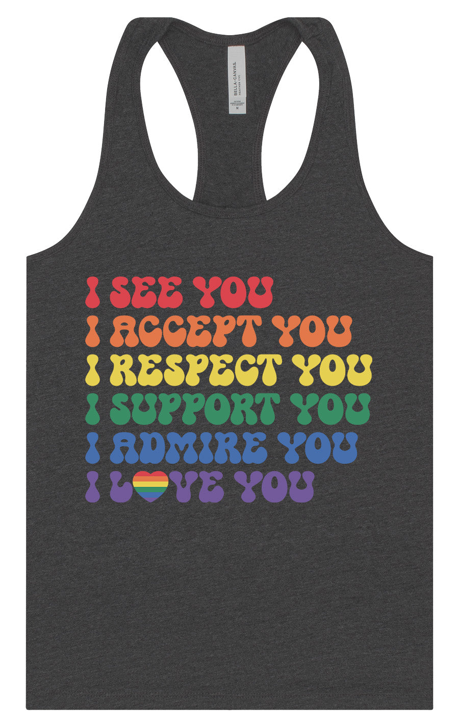 See Accept Support Pride Women's Racerback Tank