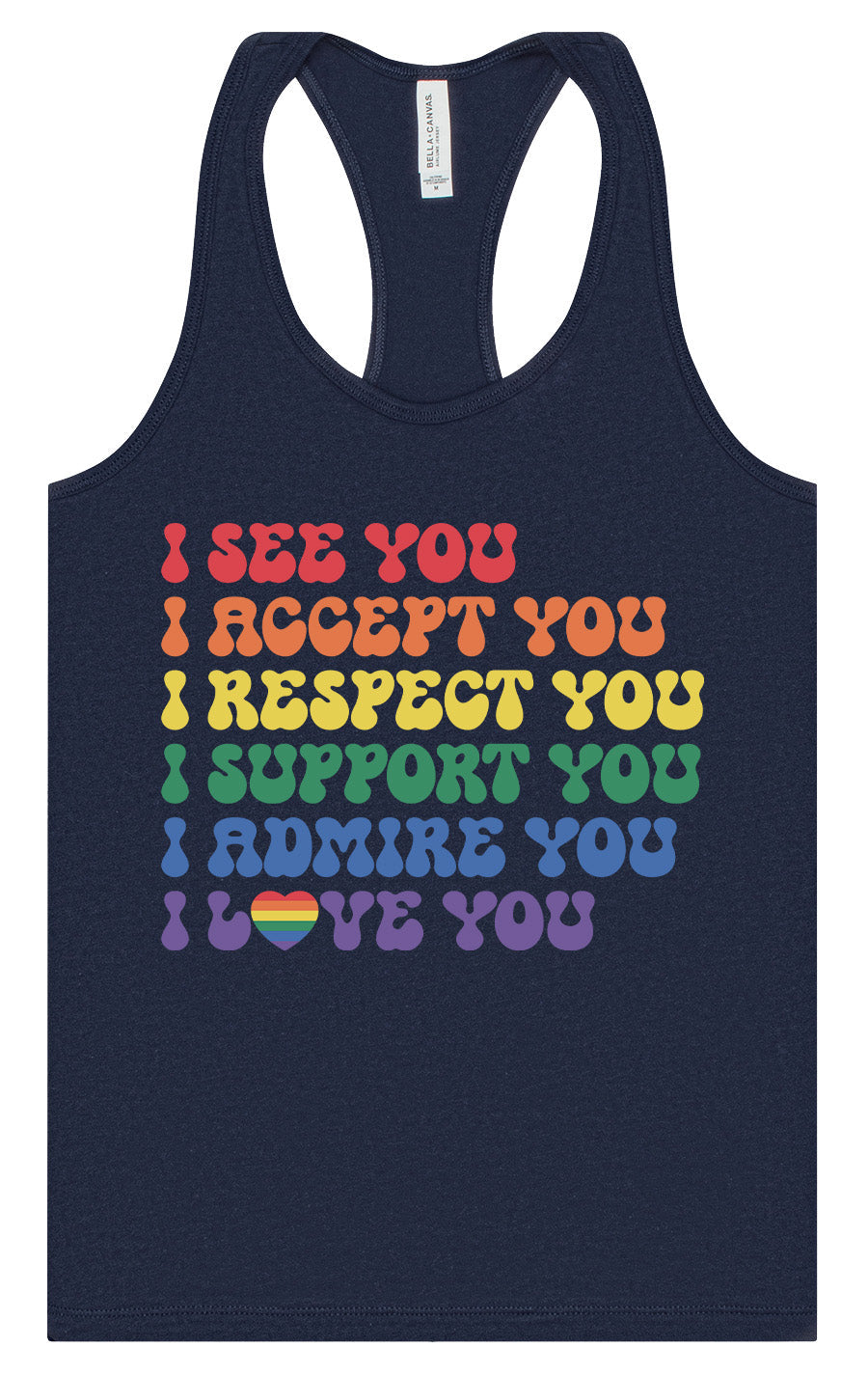 See Accept Support Pride Women's Racerback Tank