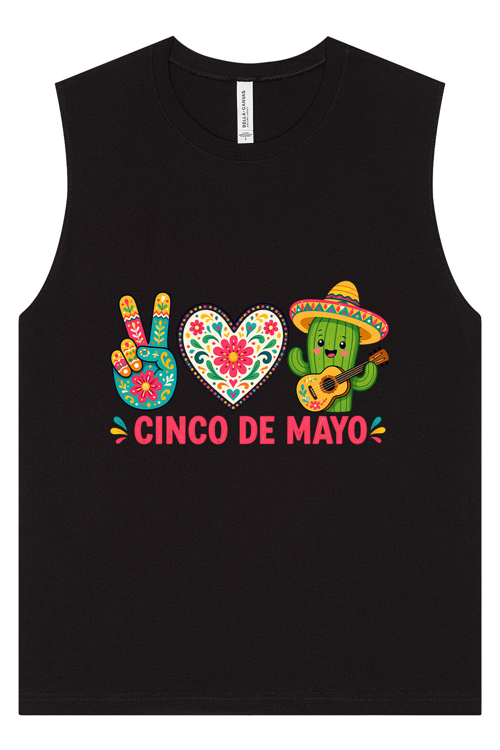 Peace Love Cinco de Mayo Muscle Tank
