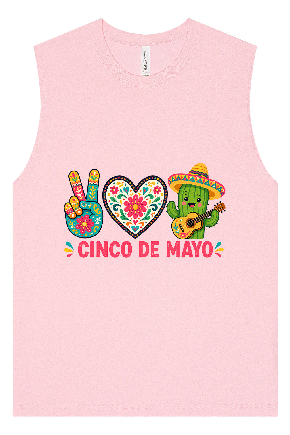 Peace Love Cinco de Mayo Muscle Tank