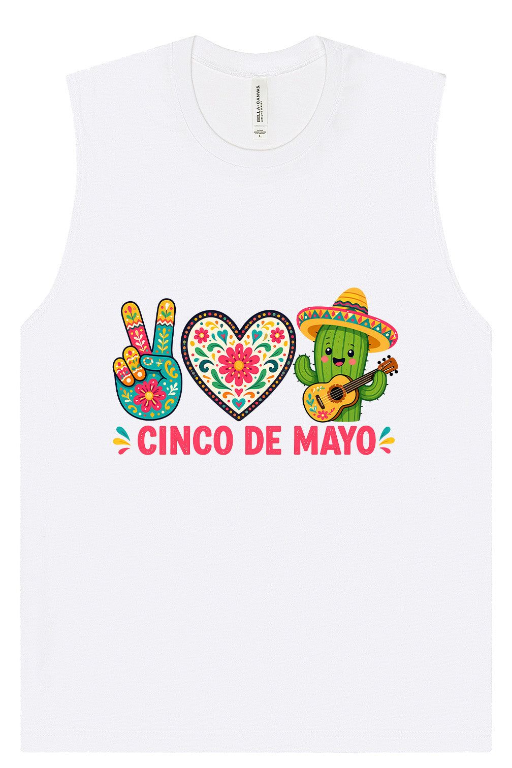 Peace Love Cinco de Mayo Muscle Tank
