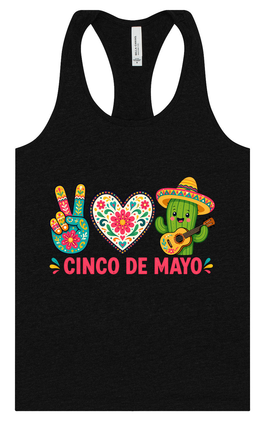 Peace Love Cinco de Mayo Women's Racerback Tank