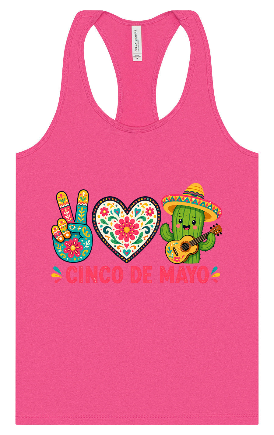 Peace Love Cinco de Mayo Women's Racerback Tank