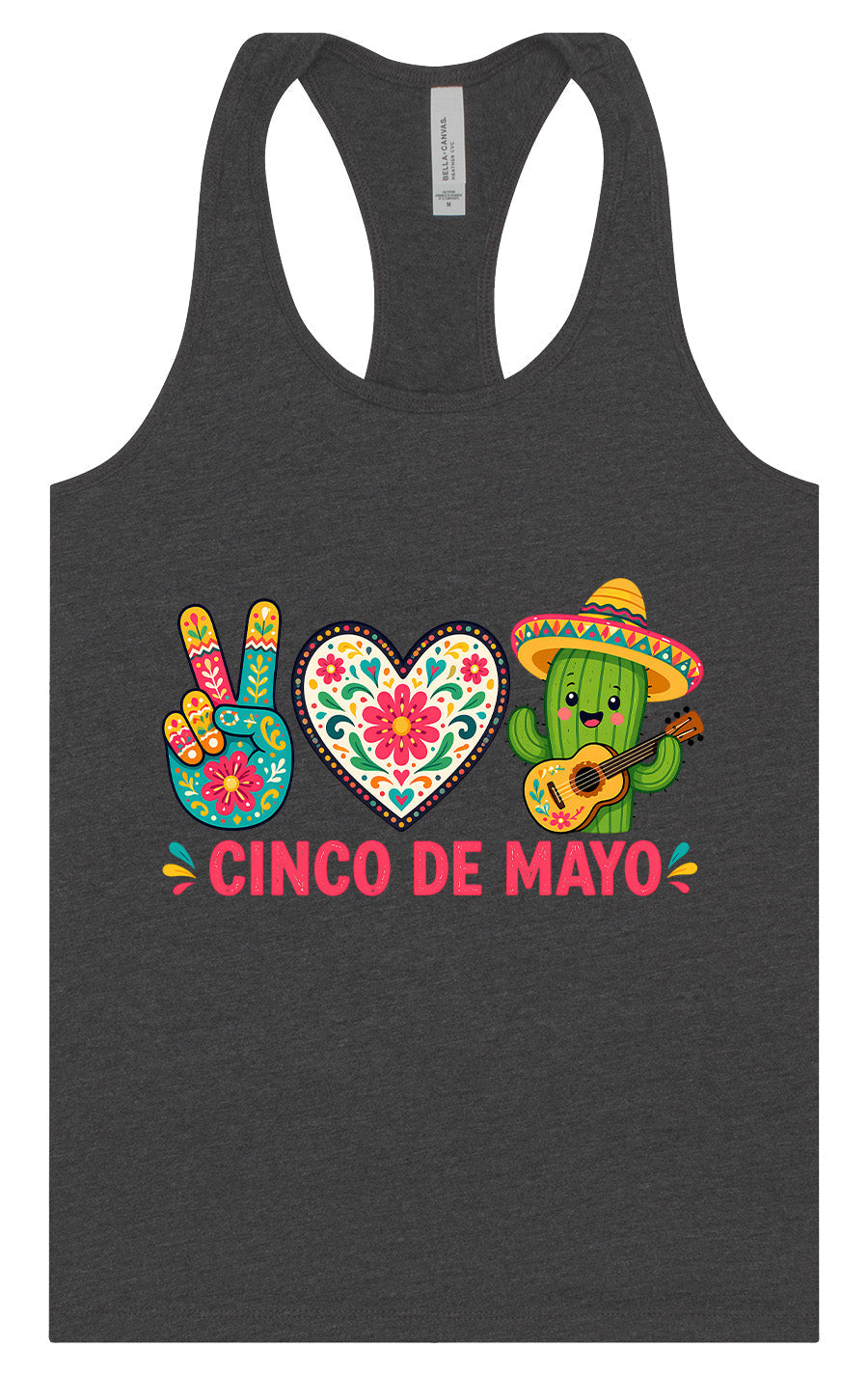 Peace Love Cinco de Mayo Women's Racerback Tank