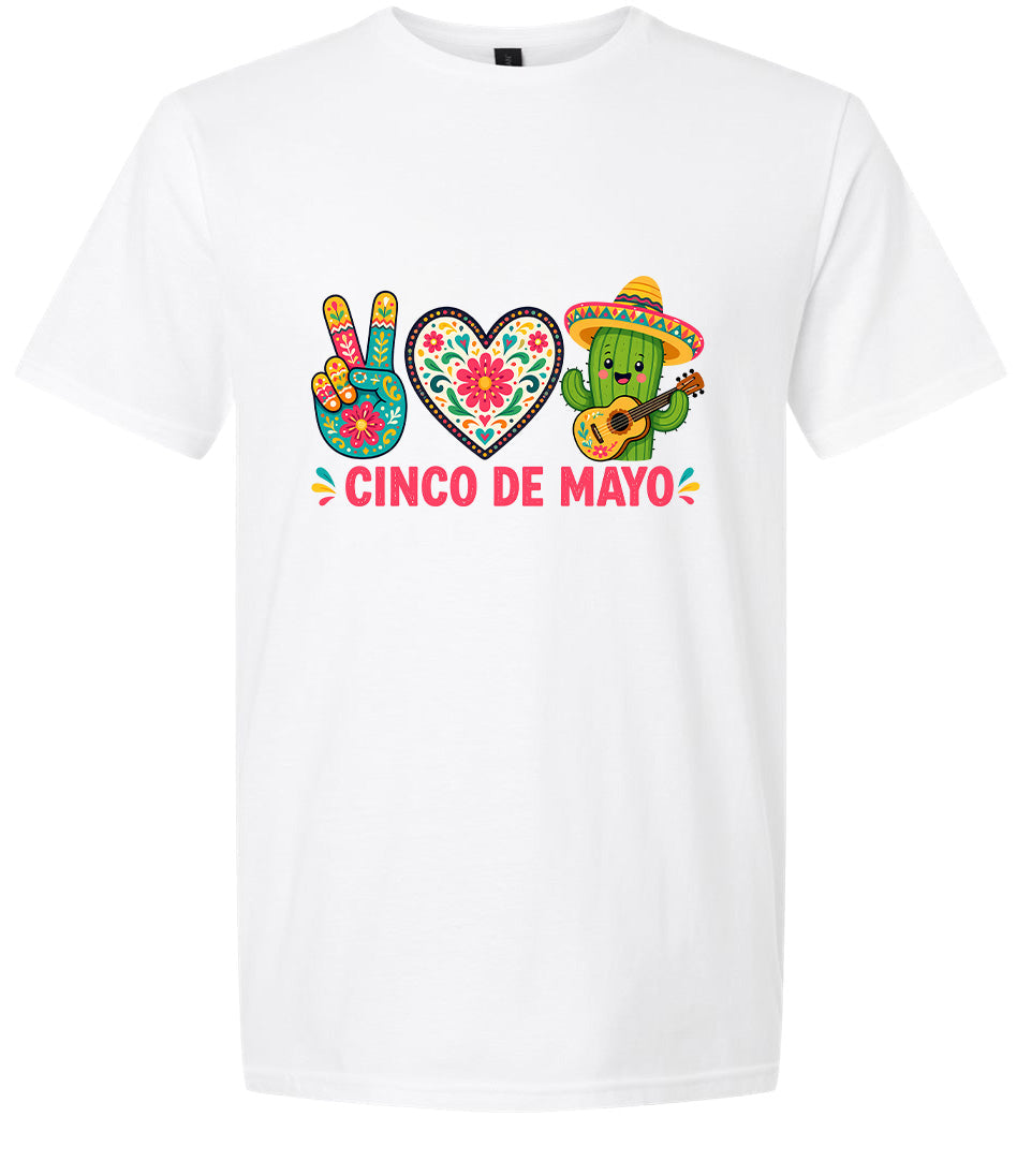 Peace Love Cinco de Mayo Children's Gildan Soft Shirt