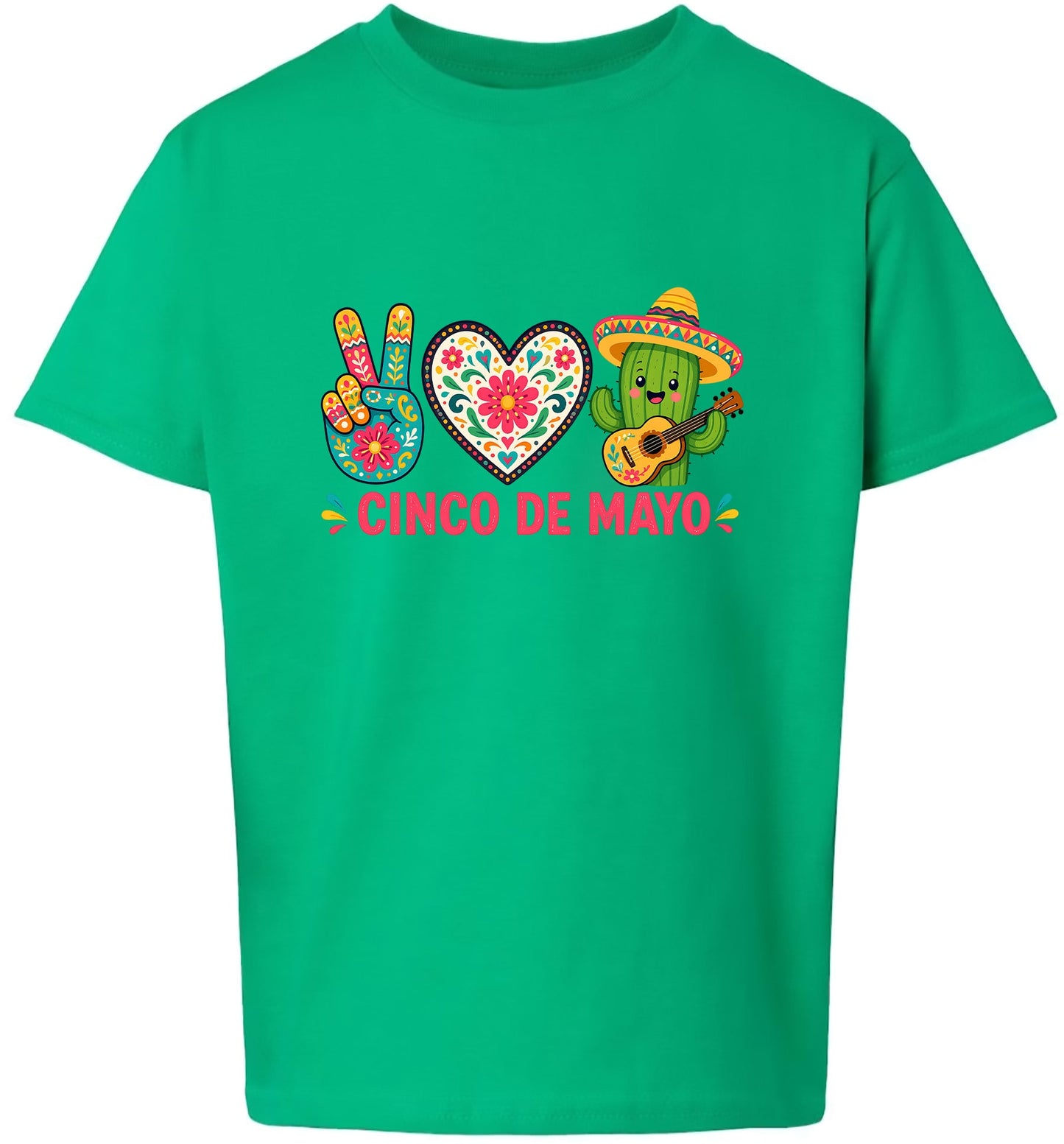 Peace Love Cinco de Mayo Children's Gildan Soft Shirt