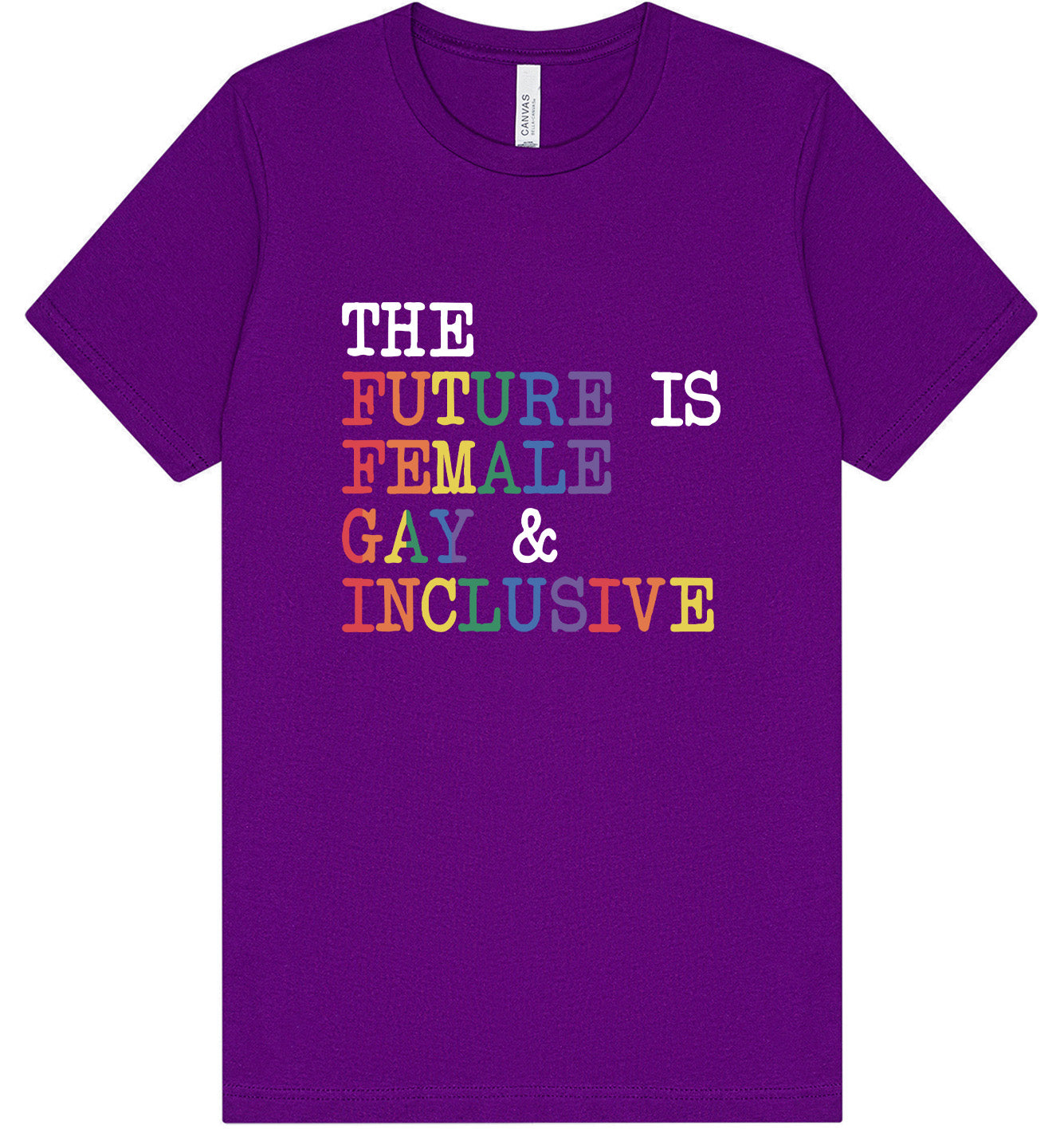 The Future is Female, Gay, and Inclusive Adult Bella Canvas Shirt