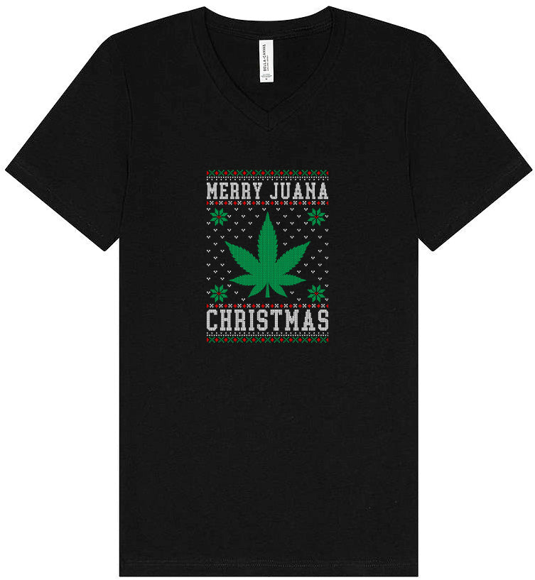 Merry Juana Christmas Unisex V-Neck Shirt