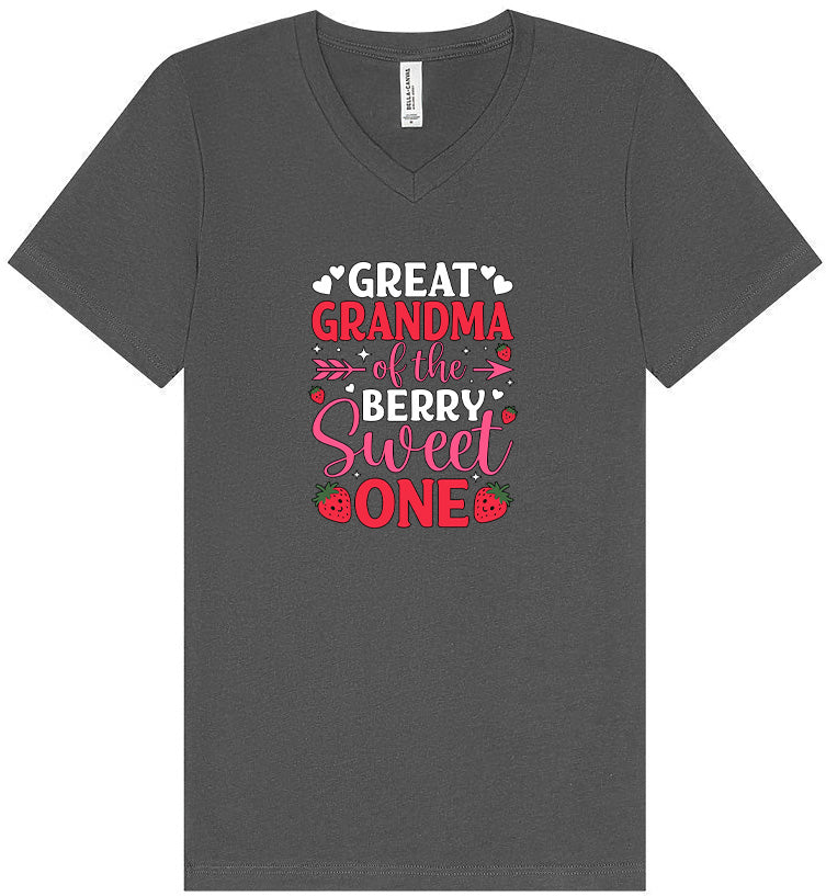 Great Grandma of the Berry Sweet One Unisex V-Neck Shirt